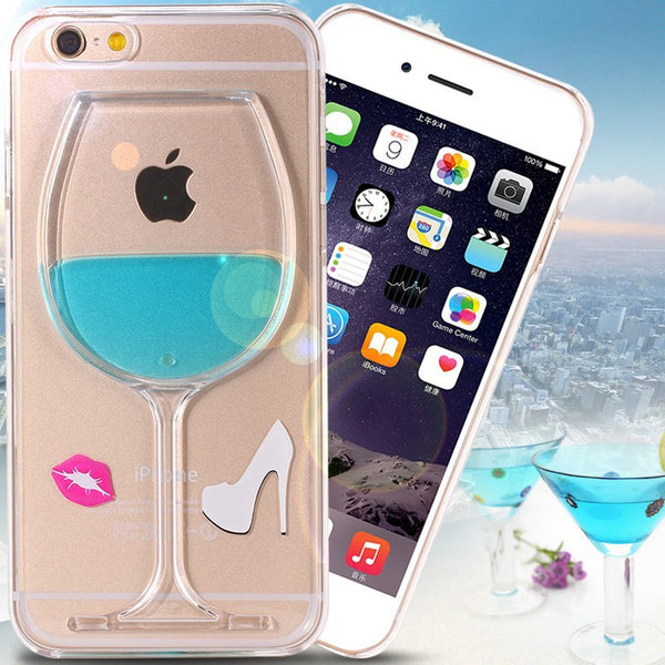 Capa Liquid Wine Glass Case For Apple iPhone 5 5S (Cool Blue)