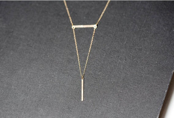 Delicately Feminine Gold Dipped Lariat "Y" Necklace
