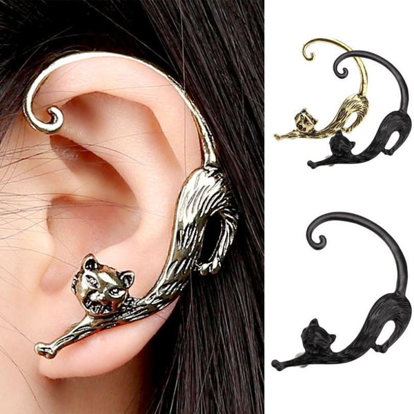Lady Cat Ear Cuff Earrings