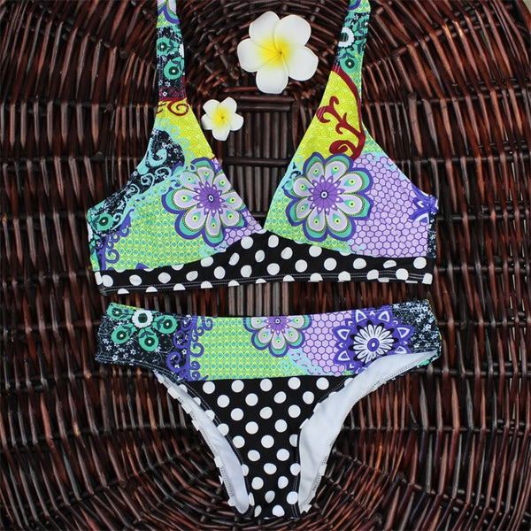New Floral Tie Die Bikini Women Swimwear