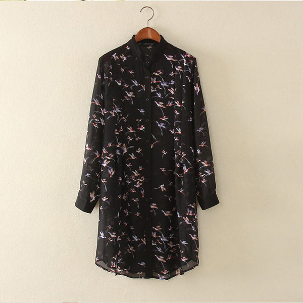 Floral Women's Shirt Long Sleeve