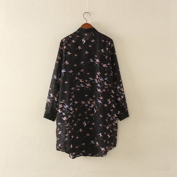 Floral Women's Shirt Long Sleeve