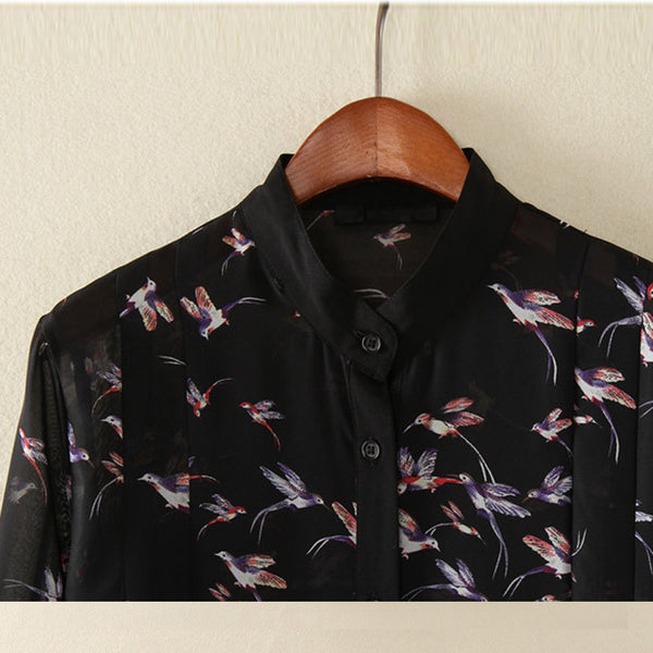 Floral Women's Shirt Long Sleeve