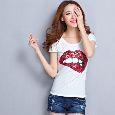 Tees Printed Lips Tshirt