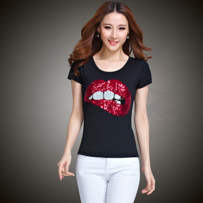 Tees Printed Lips Tshirt