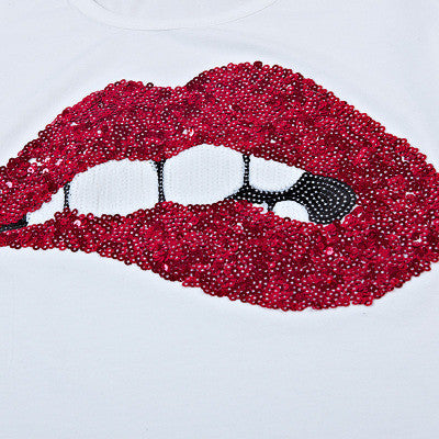 Tees Printed Lips Tshirt