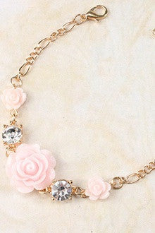 Rose Bracelet with Rhinestones