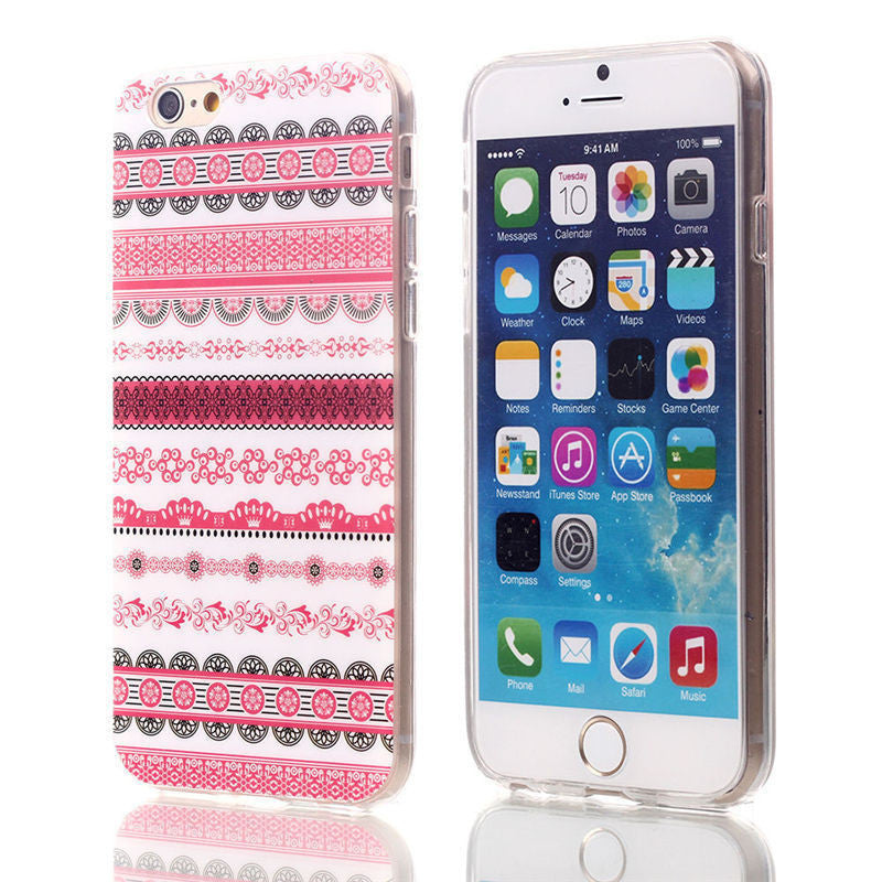 Pink Striped TPU Case For Apple iPhone 6 6S