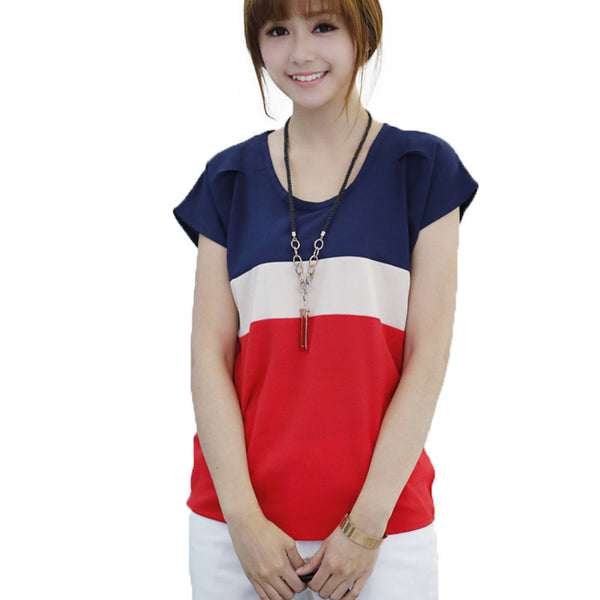 T-Shirts Ladies Shirts Red Green Stripe