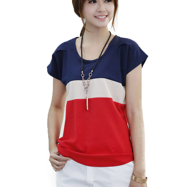 T-Shirts Ladies Shirts Red Green Stripe