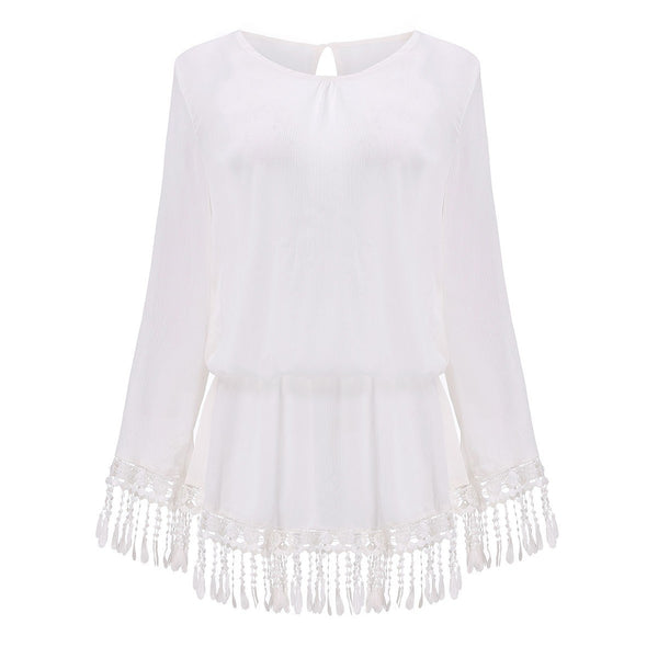 abiti corti sexy del crochet del merletto chiffion