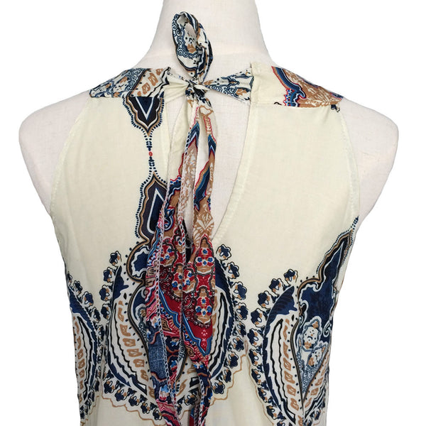 2016 donne di modo boho vestito stampato halter senza maniche