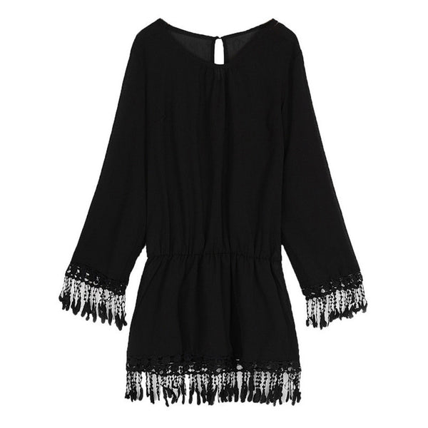 abiti corti sexy del crochet del merletto chiffion