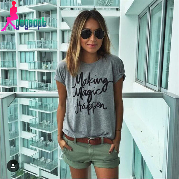 Gray Tops Blusas tee shirt femme Free Shipping