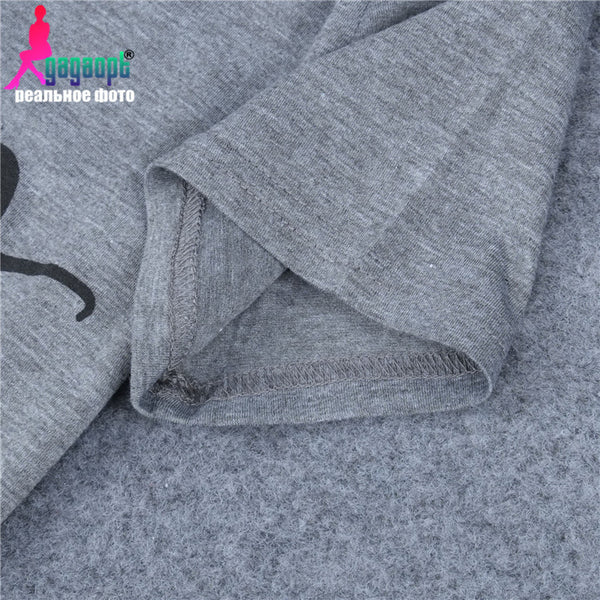 Gray Tops Blusas tee shirt femme Free Shipping