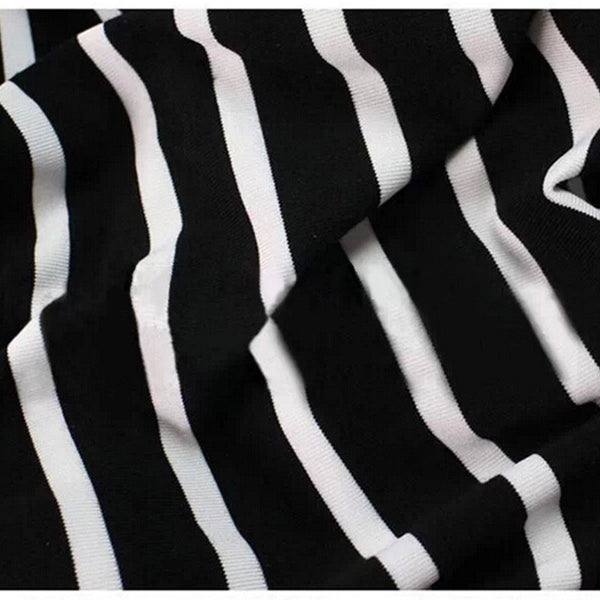 Casual manga curta Top listrado Bodycon lápis Midi vestidos