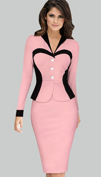 Formal trabalho de escritório vestido de malha das