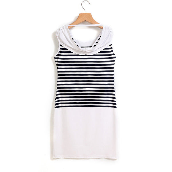 abito senza maniche a strisce casuale ladys