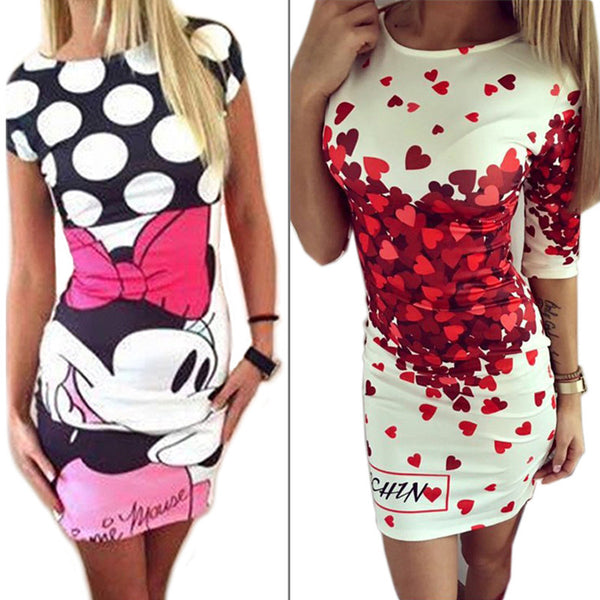 Vestidos de 2016 desenhos animados impressão