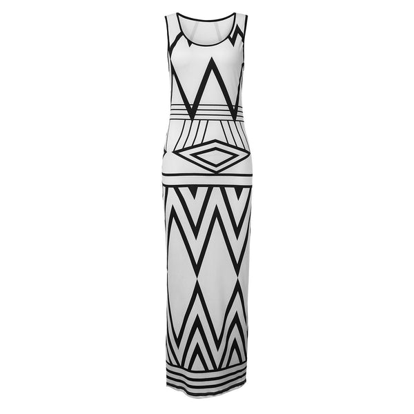 Mulheres geométrica imprimir Maxi vestido