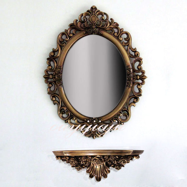 large decorative oval wall mirror