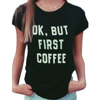 COFFEE Letters Printing Brand t shirt Harajuku Tees