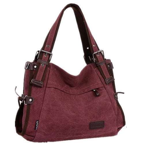 Multicolor Canvas Shoulder Bag
