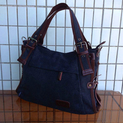 Multicolor Canvas Shoulder Bag
