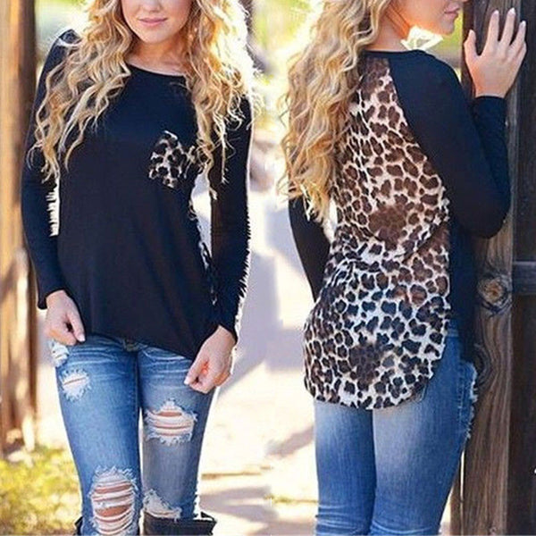 New 2016   Leopard Chiffon Blusas