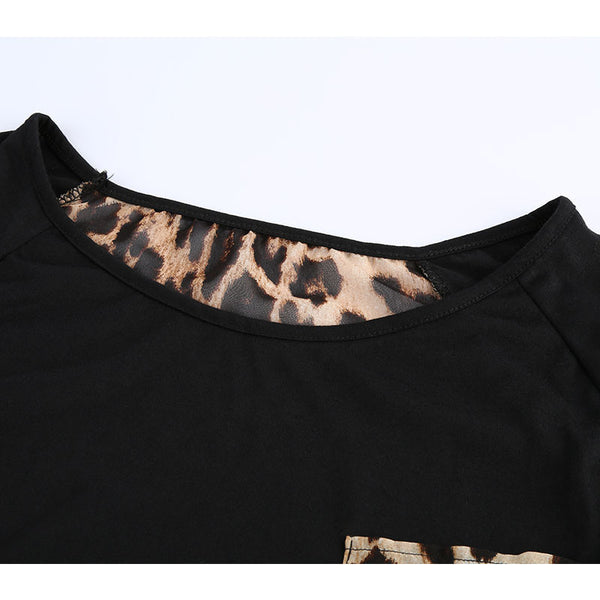New 2016   Leopard Chiffon Blusas