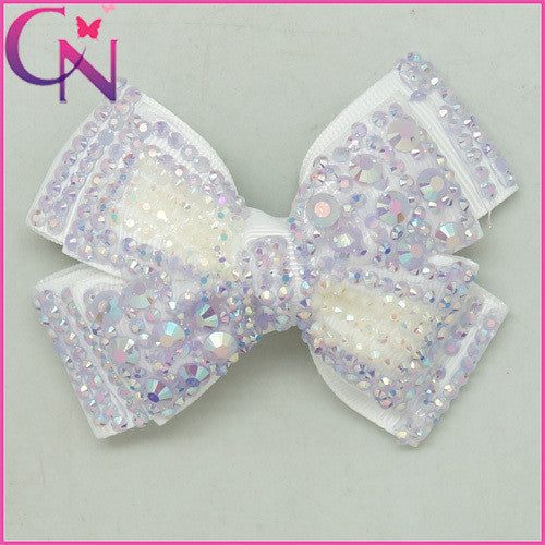 4 Inch Fashion Rhinestone Hair Bows Baby Girls