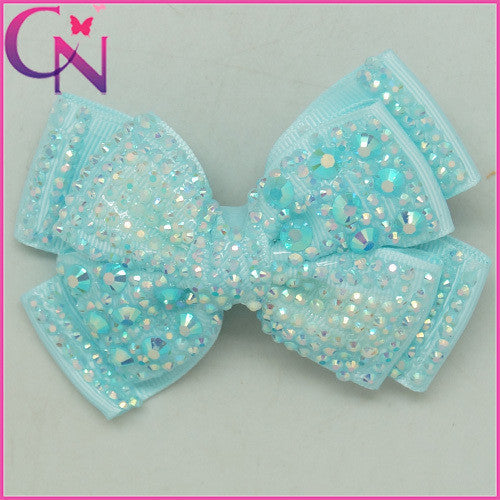 4 Inch Fashion Rhinestone Hair Bows Baby Girls