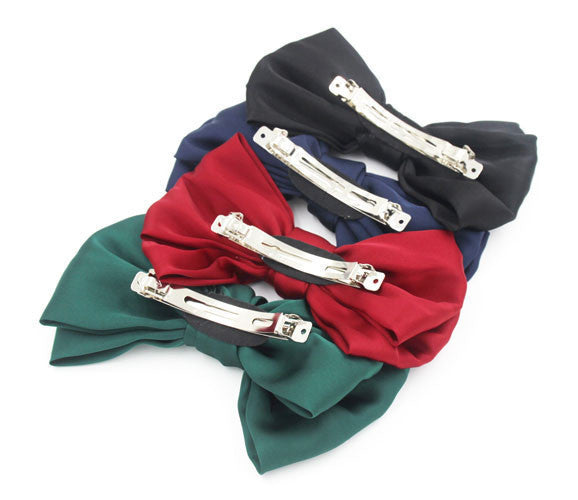 Soft silky hair bow barrette clip