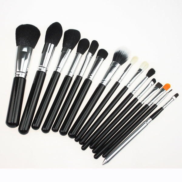New Black Goat Hair 15 pcs makeup brushes