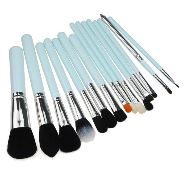 New Black Goat Hair 15 pcs makeup brushes