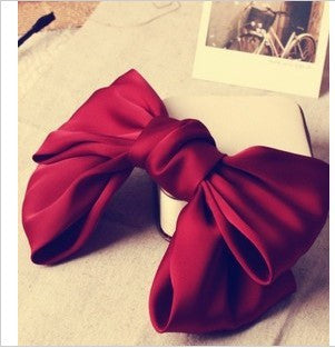 Soft silky hair bow barrette clip