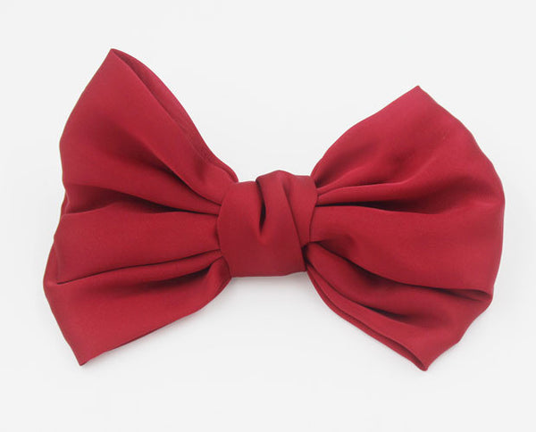 Soft silky hair bow barrette clip