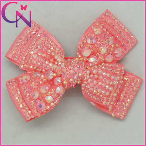 4 Inch Fashion Rhinestone Hair Bows Baby Girls