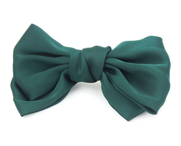 Soft silky hair bow barrette clip