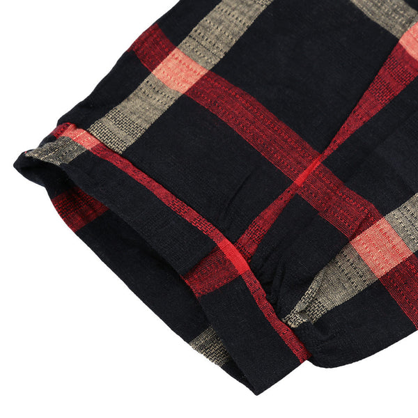 Spring Women Plaid Blouse Vintage