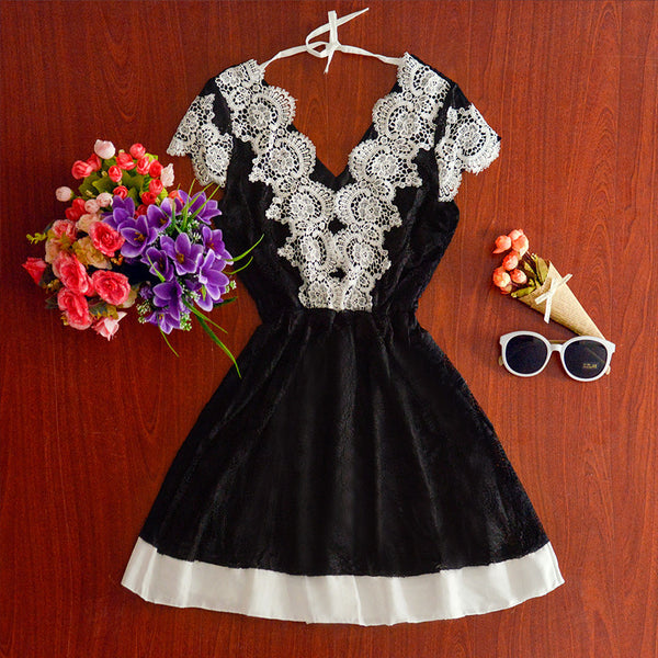 con scollo a v manica corta abiti casual sexy vestito da a-line