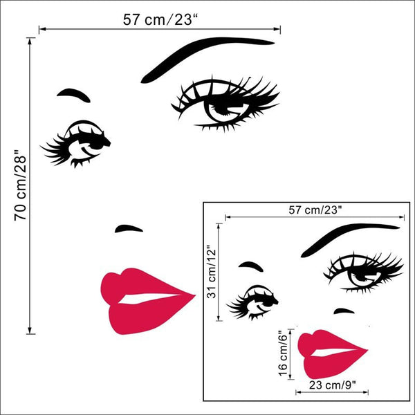 girl lip eyes wall stickers