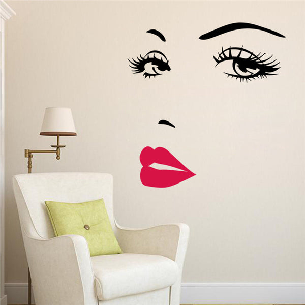 girl lip eyes wall stickers