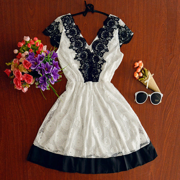 con scollo a v manica corta abiti casual sexy vestito da a-line