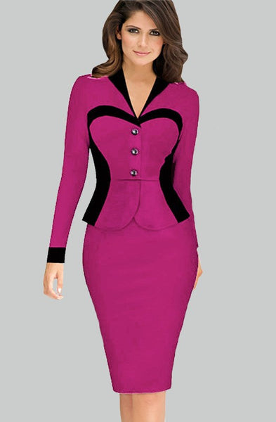 Formal trabalho de escritório vestido de malha das