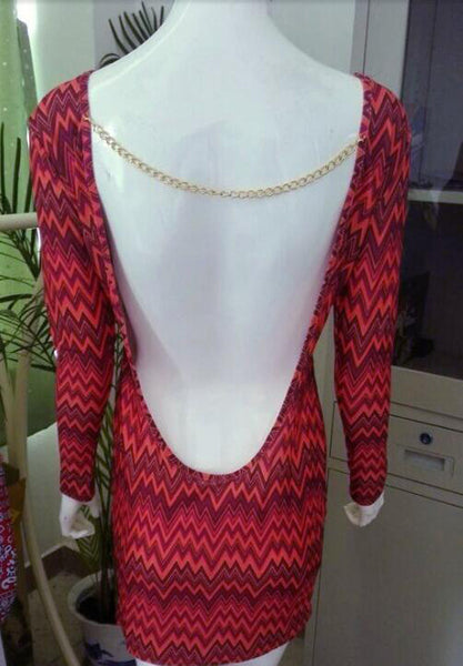 womens sexy abiti party night club dress backless mini maniche lunghe